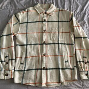 Goodfellow & Co Heavy Weight Flannel Small Orange Green Cream